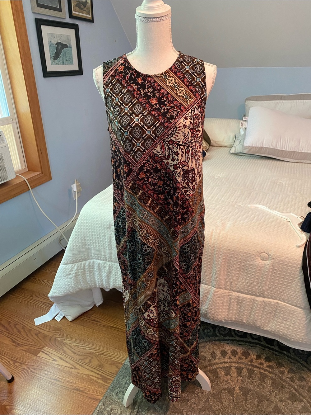 J. Jill Multi-Color Patchwork Print Sleeveless Maxi Dress